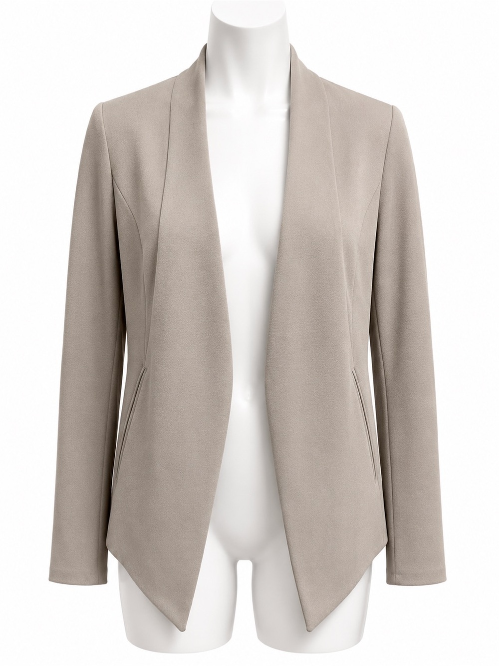 BCBGeneration Grey Color Open-Front Blazer